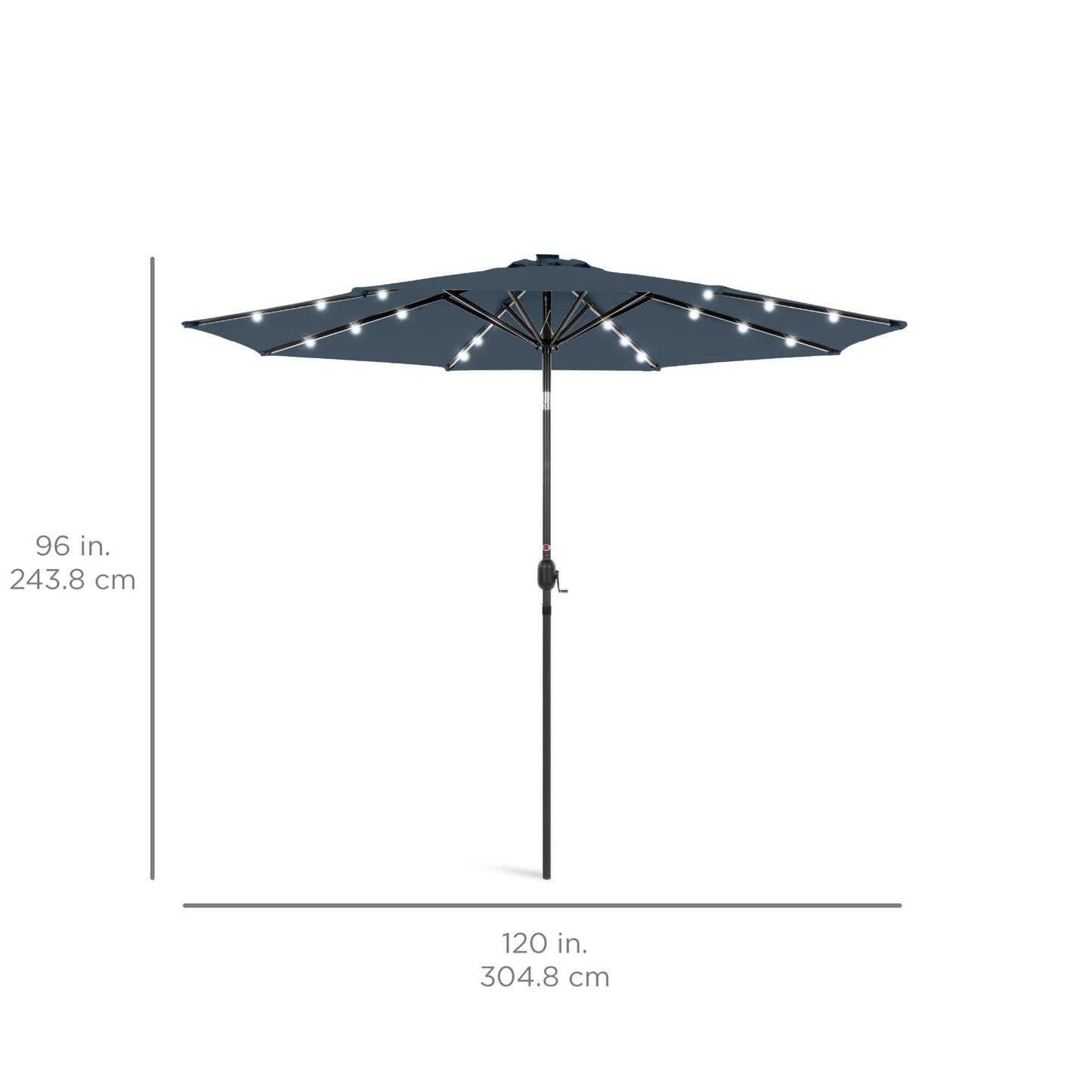 Solar LED Lighted Patio Umbrella w/ Tilt Adjustment, UV-Resistant - 10ft