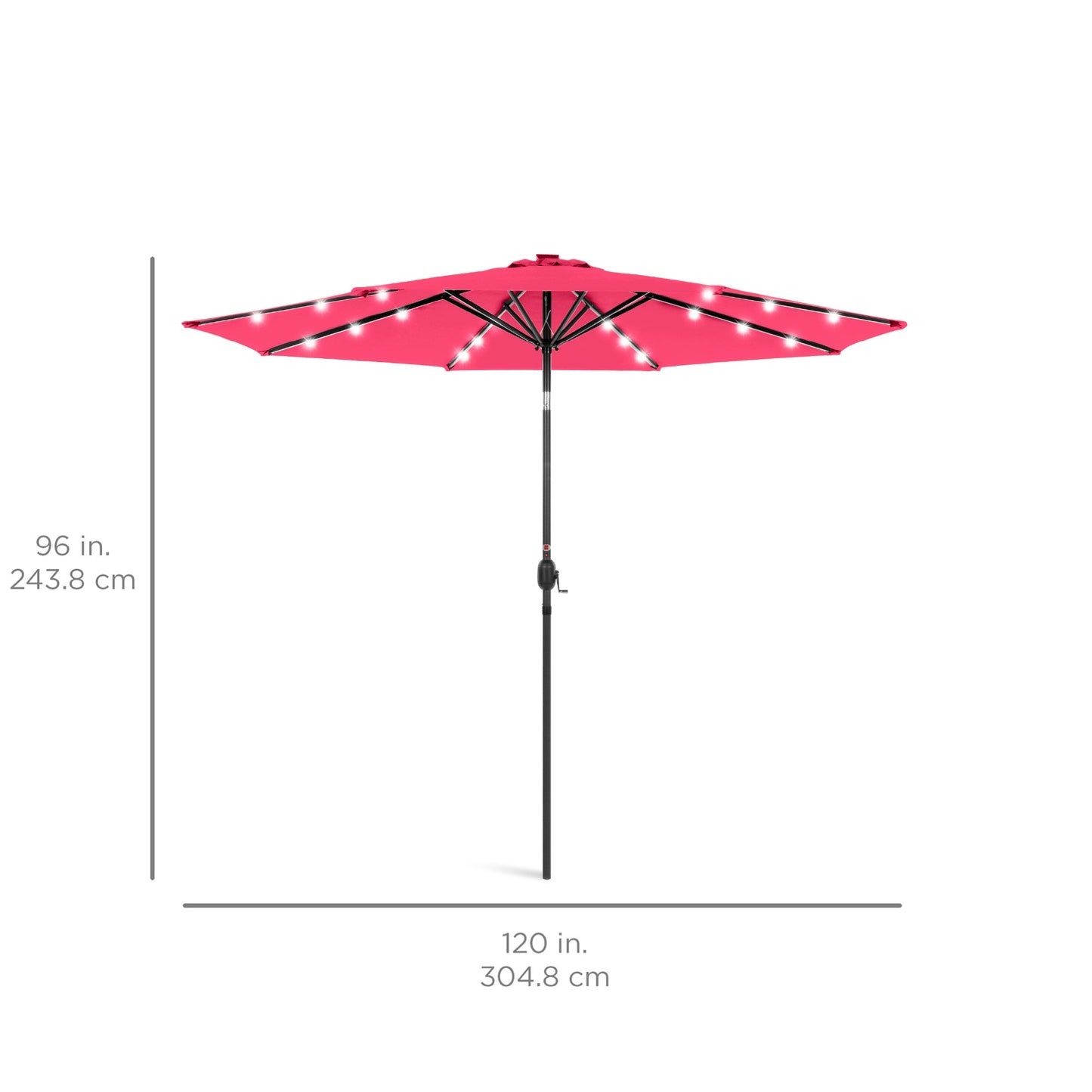 Solar LED Lighted Patio Umbrella w/ Tilt Adjustment, UV-Resistant - 10ft