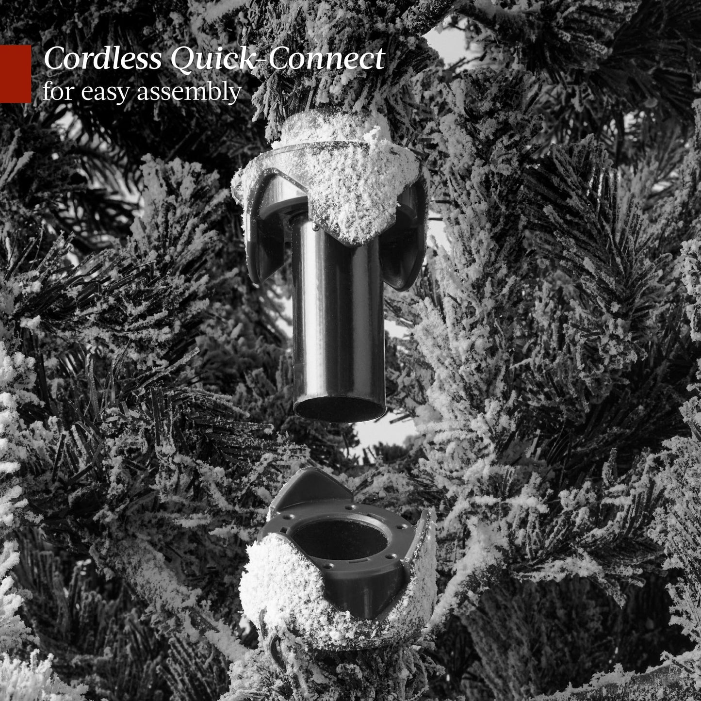 Pre-Lit Flocked Artificial Aspen Noble Fir Christmas Tree w/ Metal Stand