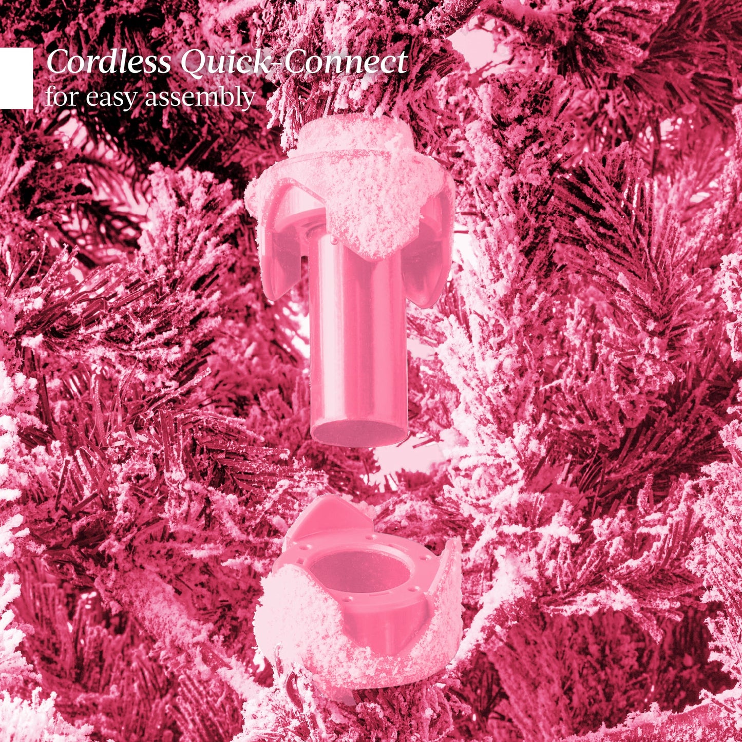 Pre-Lit Flocked Artificial Aspen Noble Fir Christmas Tree w/ Metal Stand