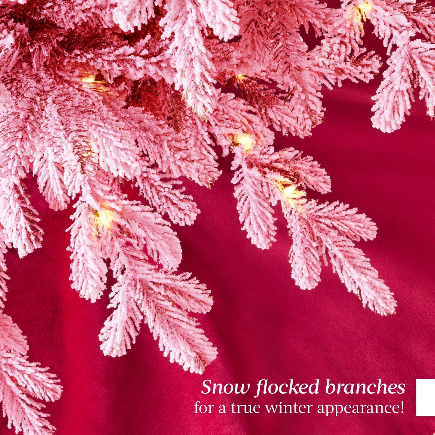 Pre-Lit Flocked Artificial Aspen Noble Fir Christmas Tree w/ Metal Stand