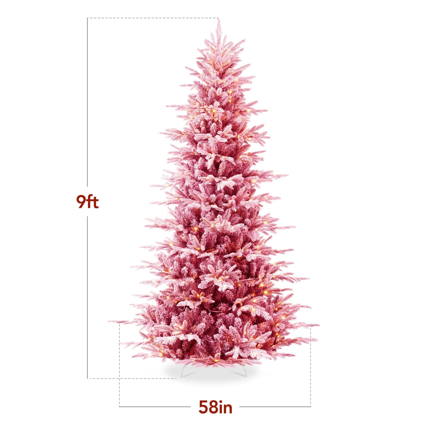Pre-Lit Flocked Artificial Aspen Noble Fir Christmas Tree w/ Metal Stand